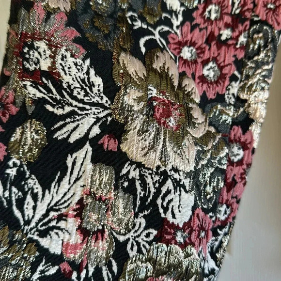 Anthropologie | Maeve | Jacquard Slim Trousers Black/Multi |Size 00 - Picture 3 of 9